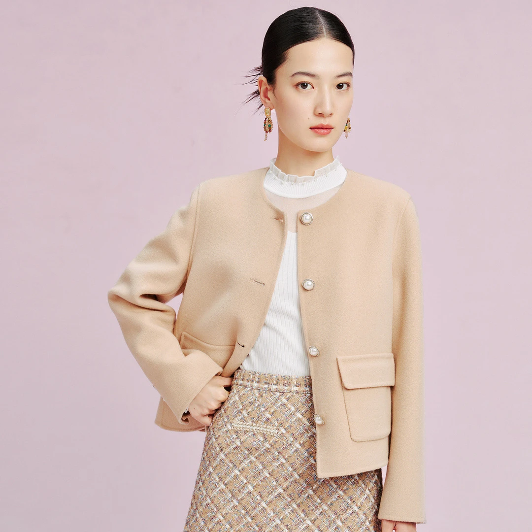 【婷婷专属】【纯绵羊毛】保暖百搭时尚精致直筒外套女