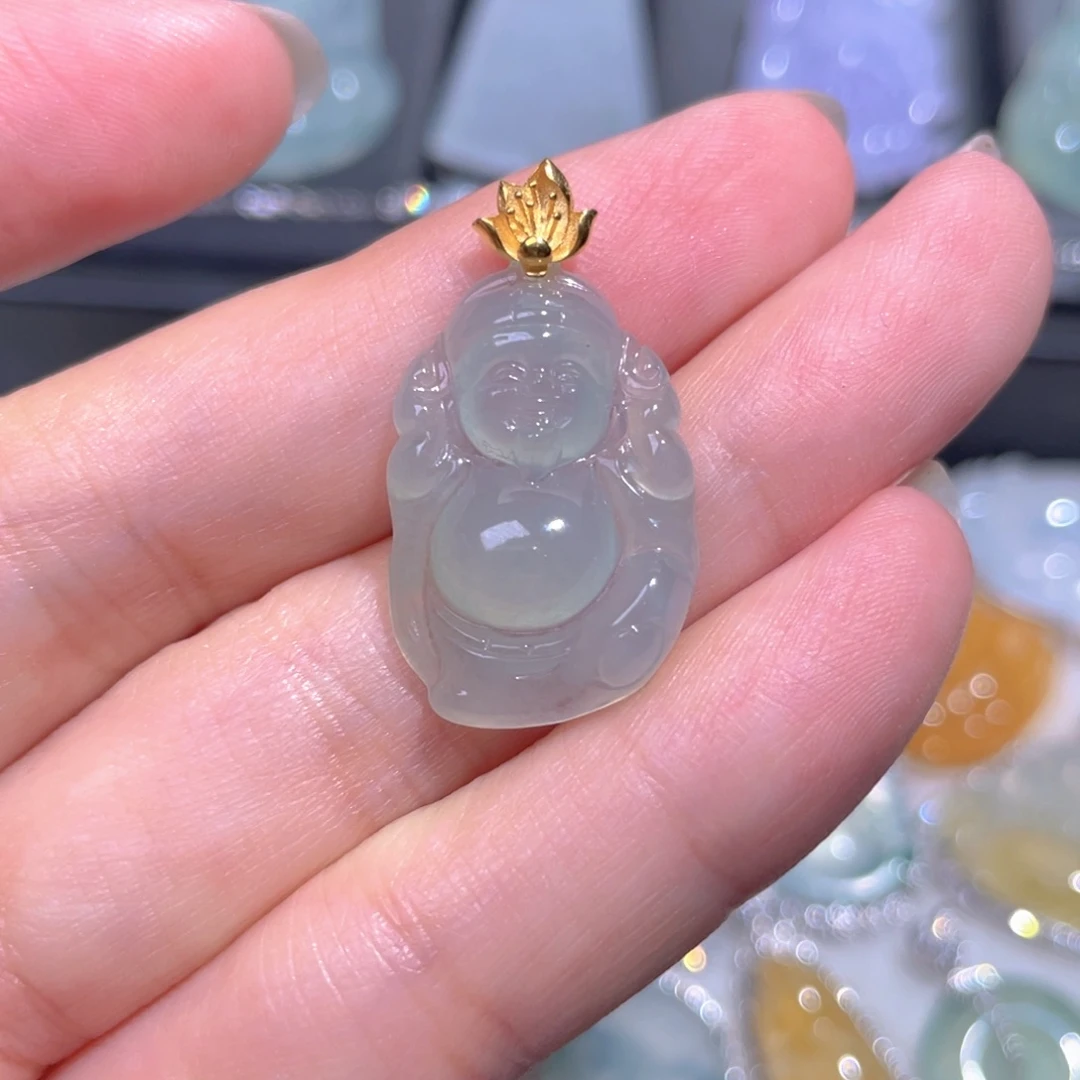 颈饰18K金镶嵌翡翠翡翠