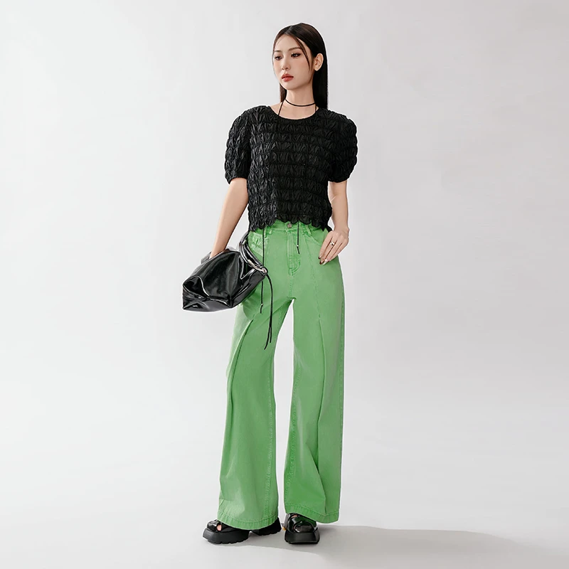 【小北专属】时尚宽松牛仔阔腿裤842195