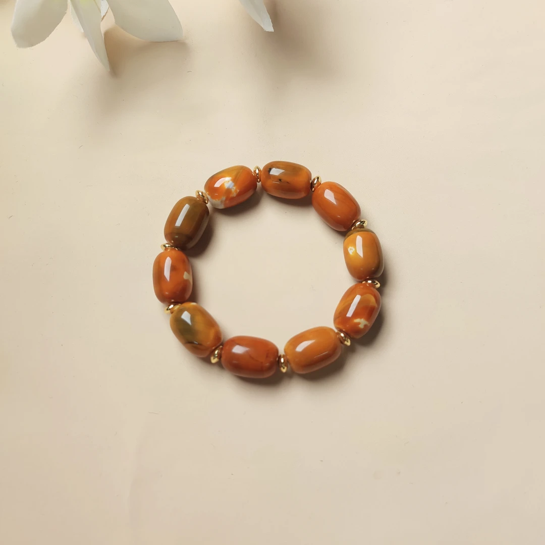 玉化牛玄黄玛瑙老型手串卡13*18MM多样性发一件C219