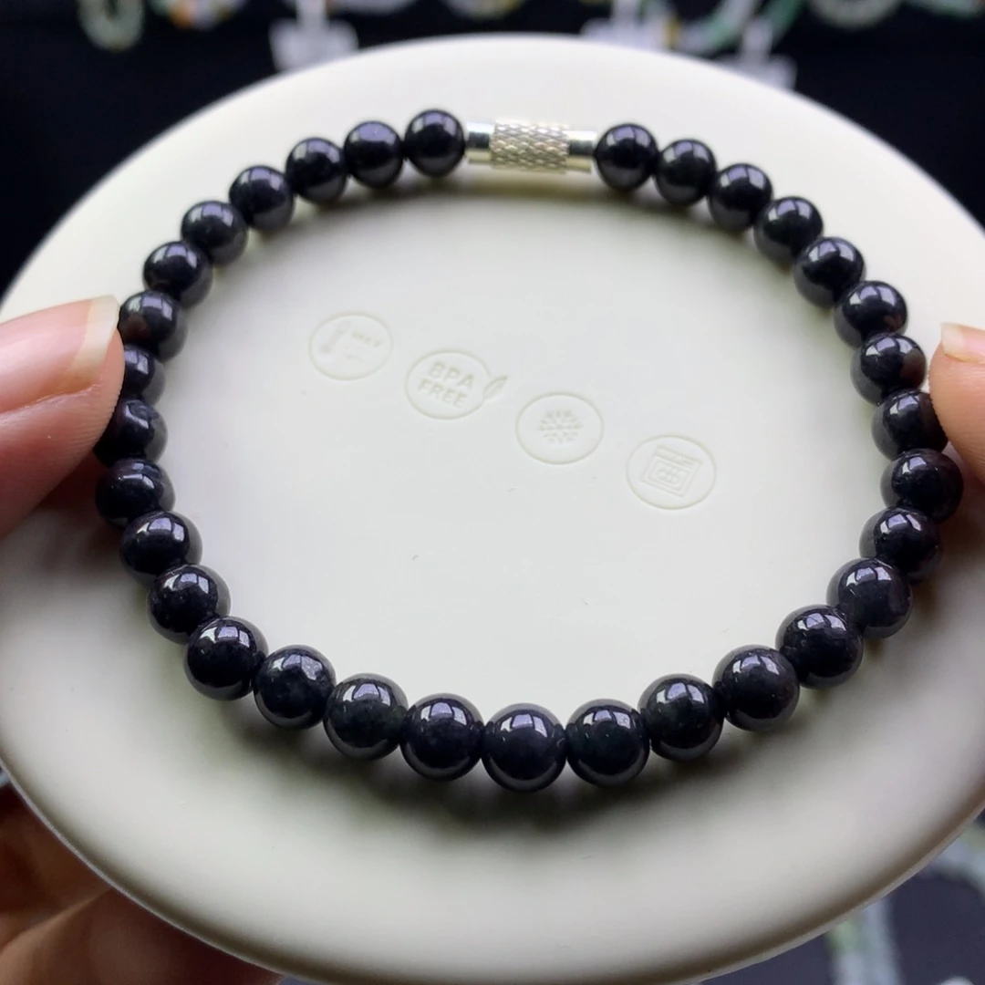 未镶嵌手串翡翠卡5.5黑乌鸡