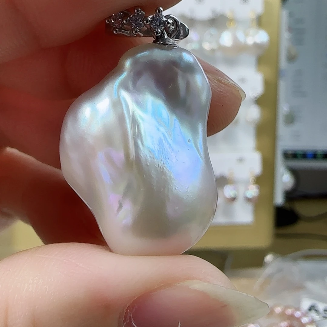 淡水珍珠吊坠（特价有瑕）银S925镶嵌