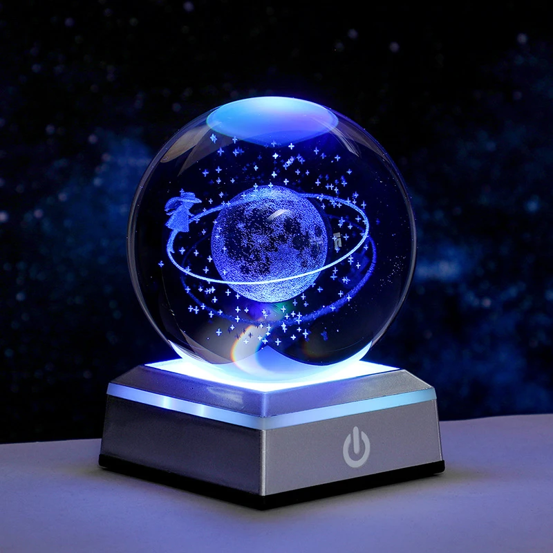 发光水晶球3d内雕宇航员星系小夜灯创意桌面氛围摆件学生礼品礼物