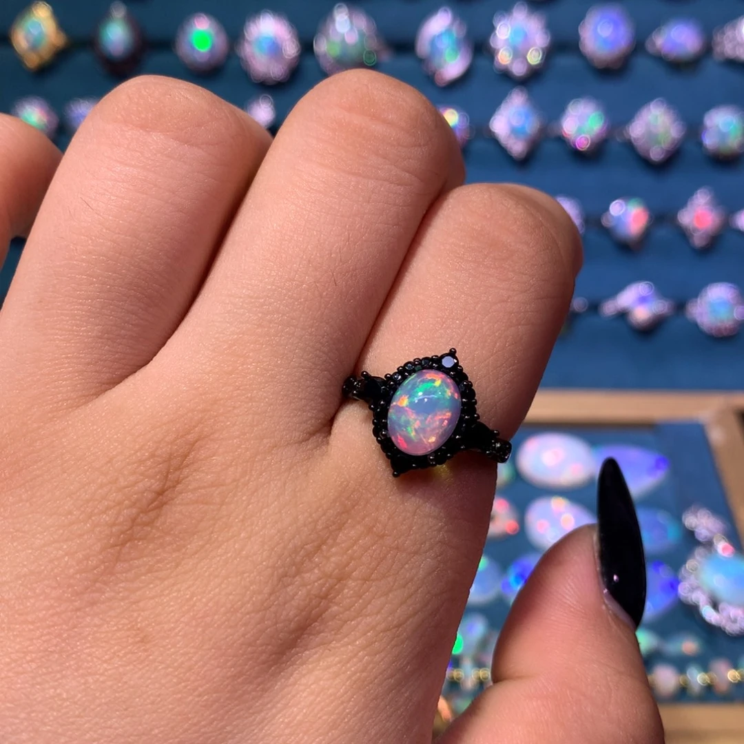 欧泊银S925镶嵌戒指款