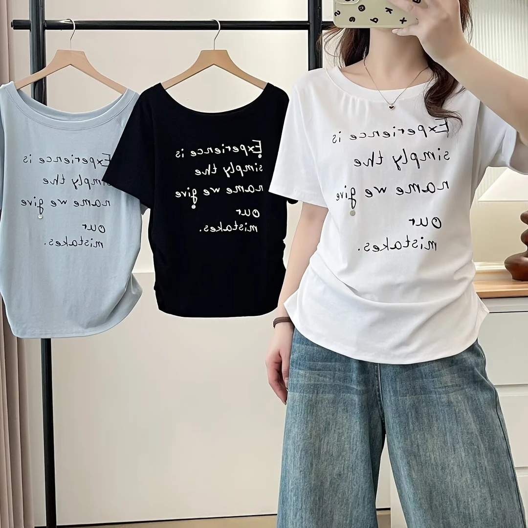 【缝纫机】大码女装 胸100-124 印花短袖T恤7027#