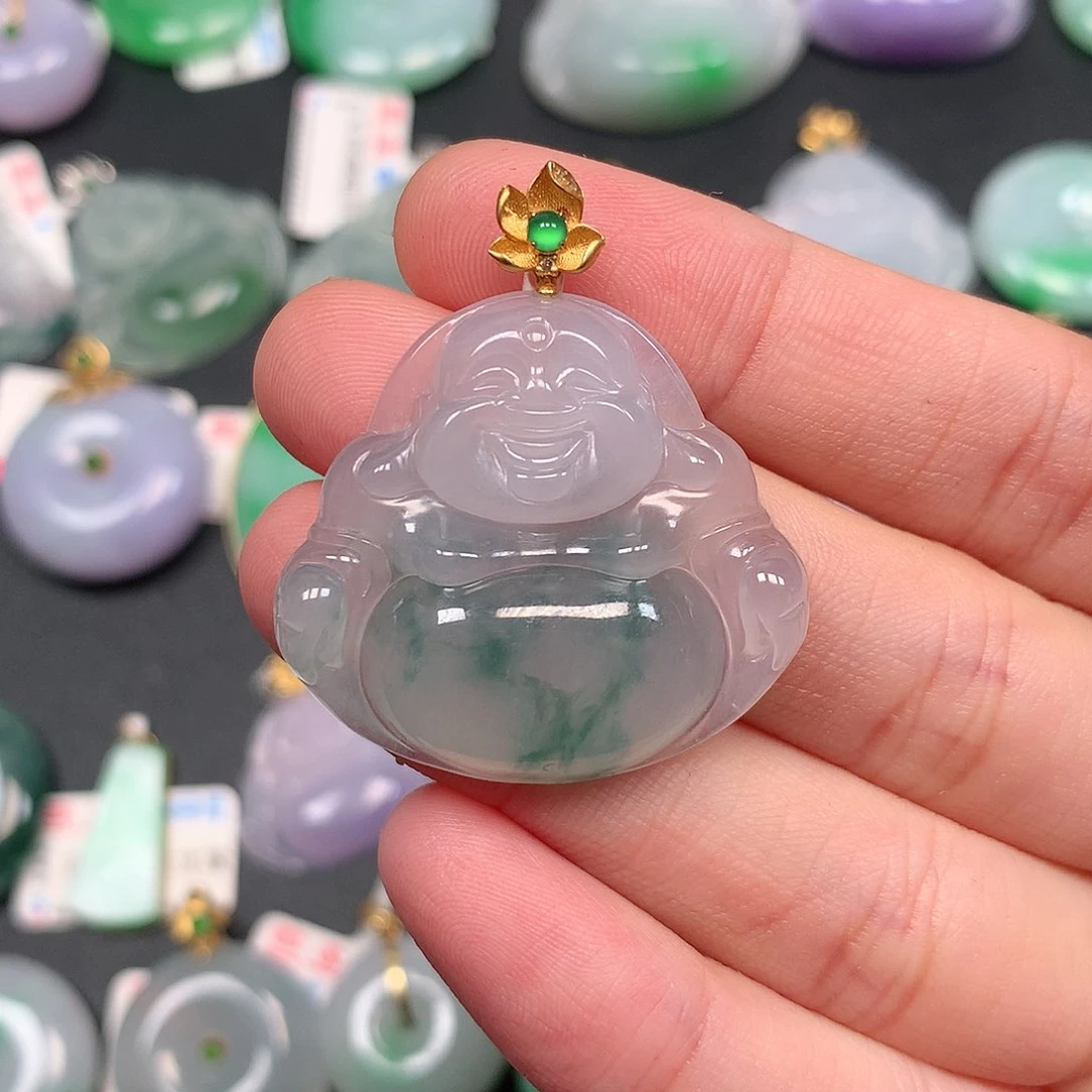 颈饰18K金镶嵌翡翠翡翠吊坠