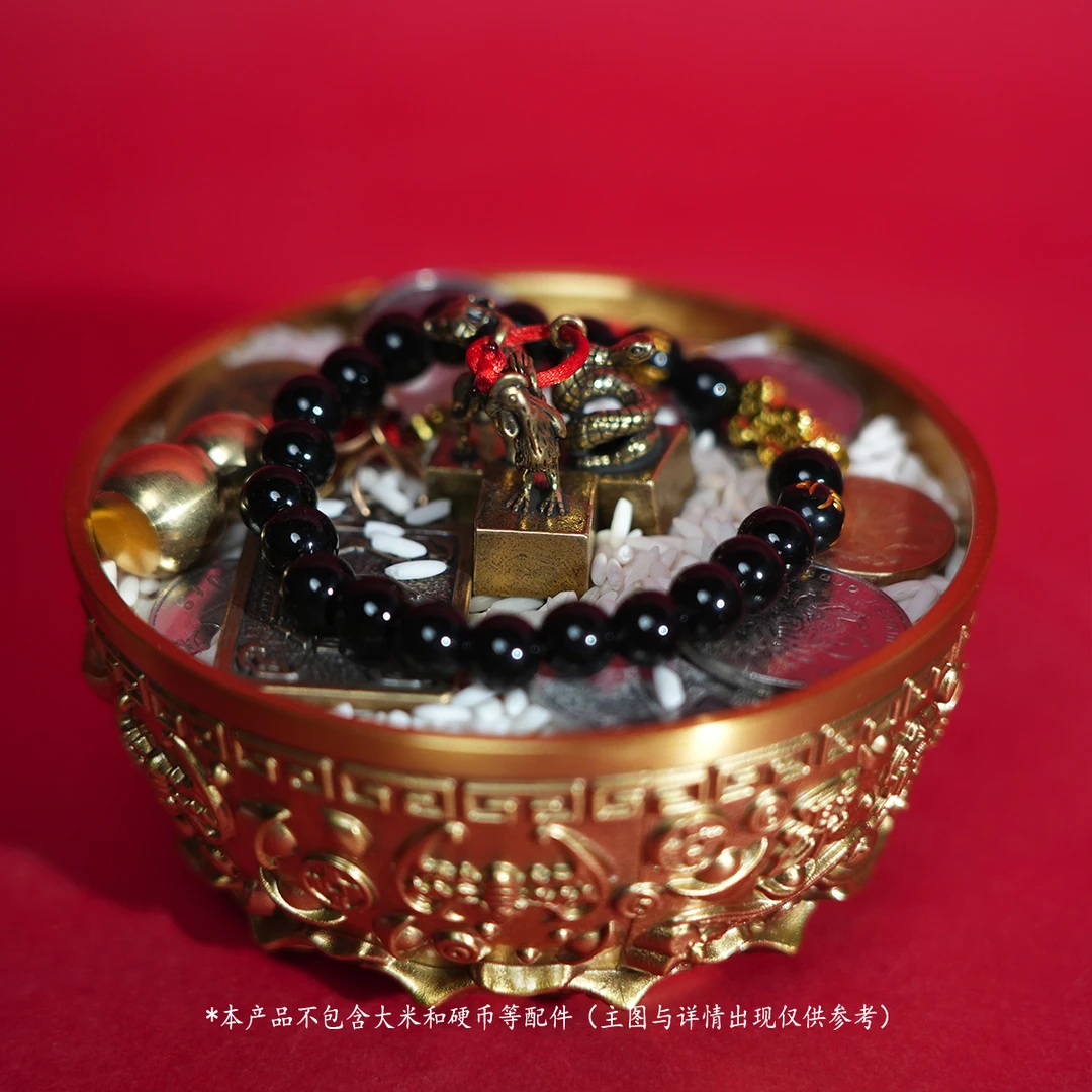 120平方内放家里【10cm】五方土三合局聚宝盆（收到货没有手串！！！）