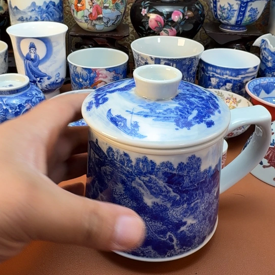F***1陶杯子景德镇全手工手绘陶瓷