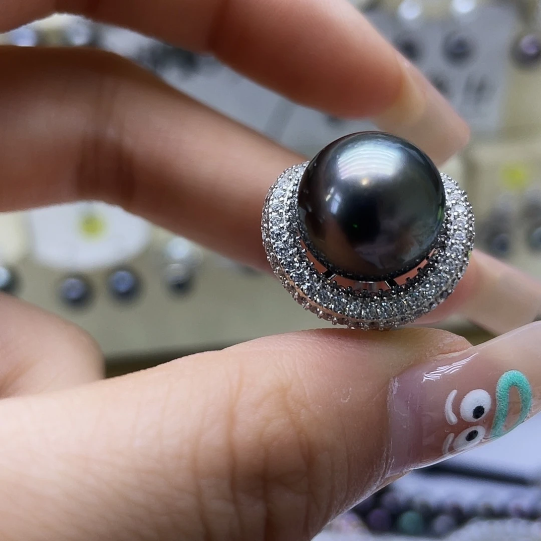 海水珍珠戒指银S925镶嵌