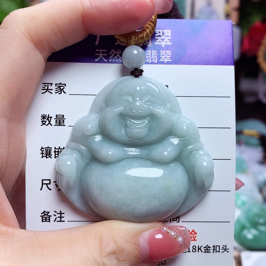 翡翠未镶嵌颈饰佛公01