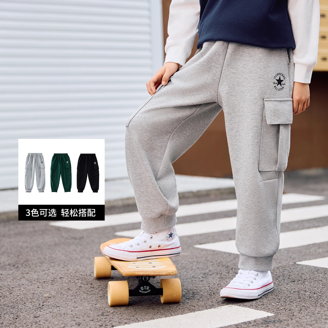 Converse匡威童装男童长裤秋季新款大童休闲针织运动裤长裤G566