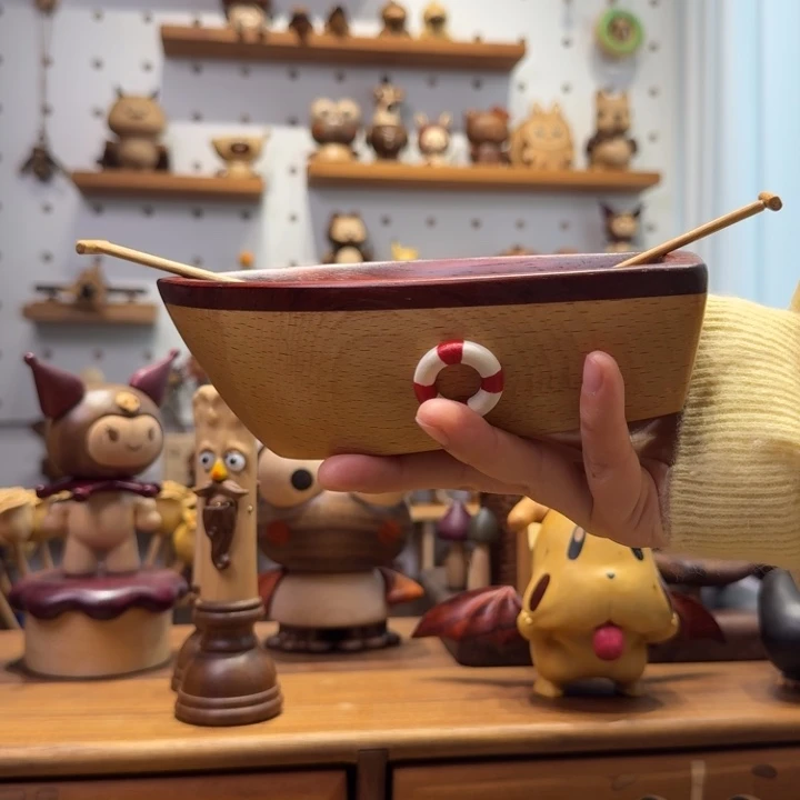 木实木大帆船摆件