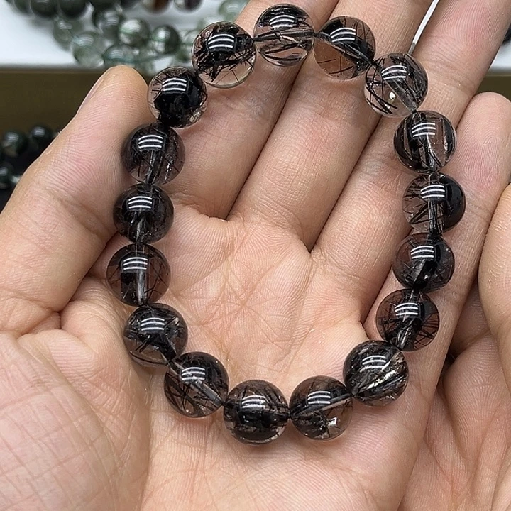 水晶手串未镶嵌天然水晶黑发晶