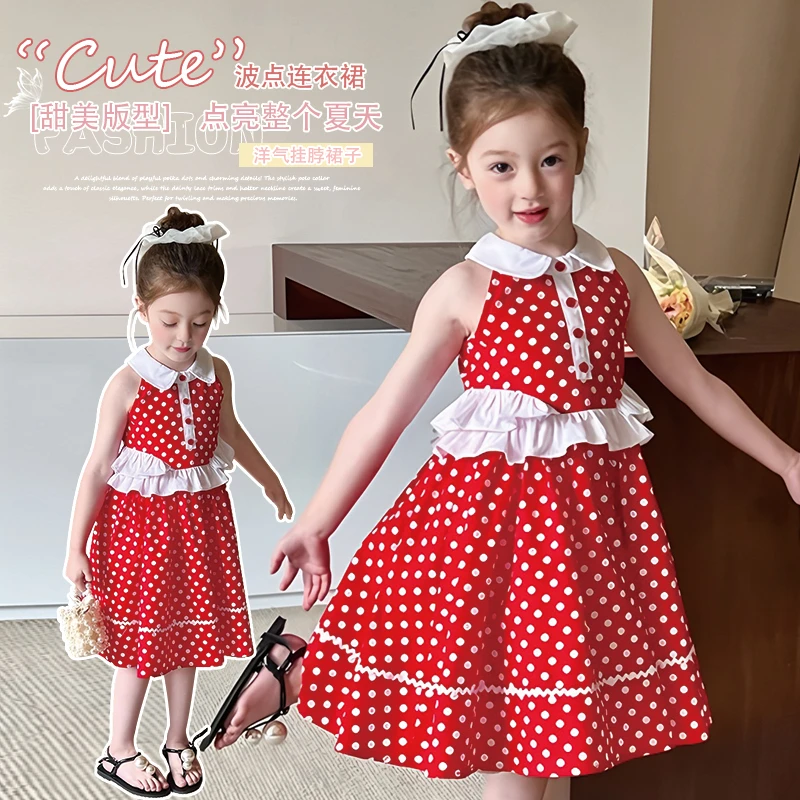 宝宝夏装红色连衣裙夏季新款儿童外出服超萌炸街韩版度假风裙子潮