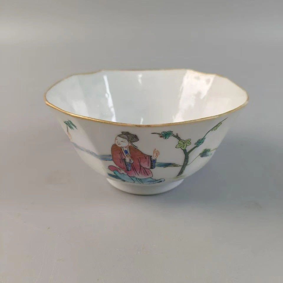 1164 清 同治 粉彩人物窝口碗