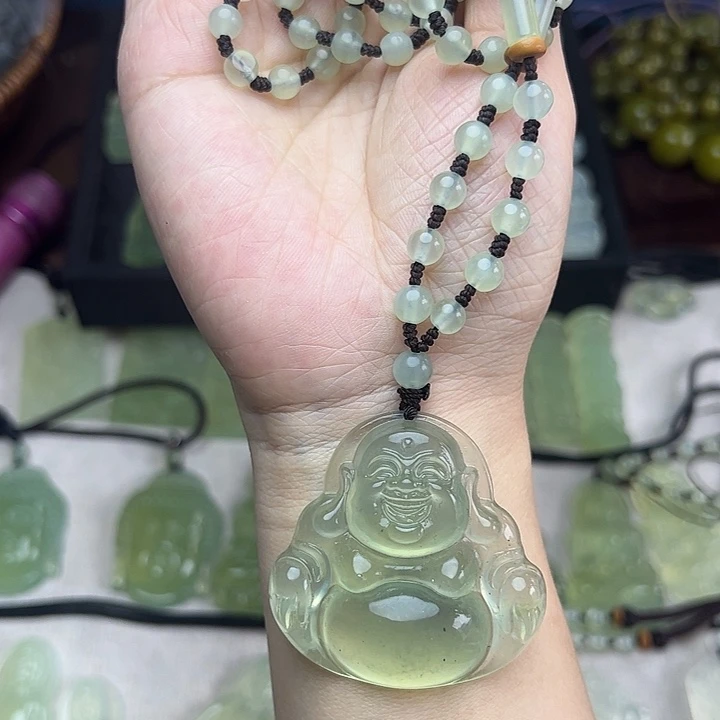 岫玉合金颈饰吊坠