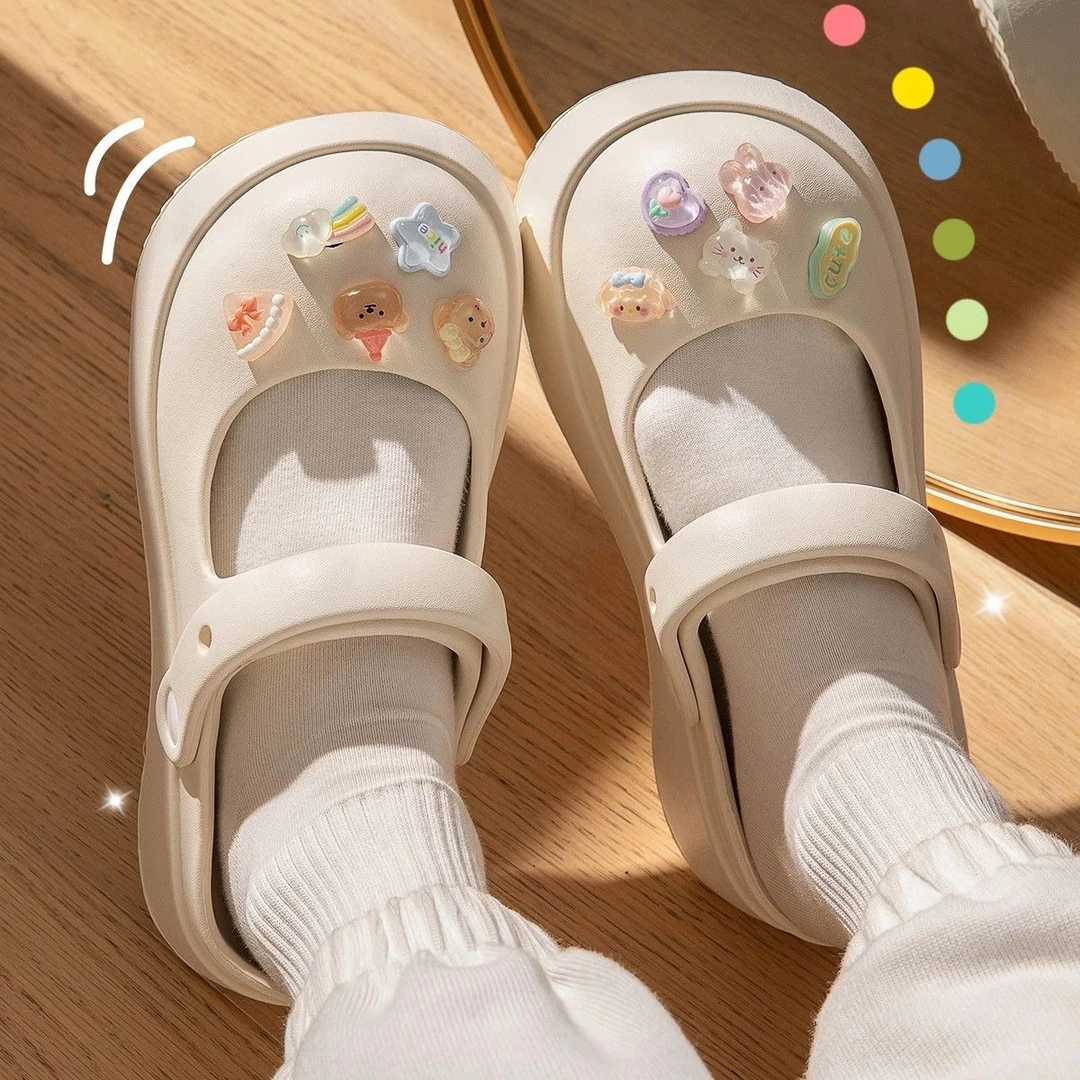 洞洞鞋女玛丽珍拖鞋女可爱夏天凉拖鞋女家居鞋家用EVA拖鞋凉拖女