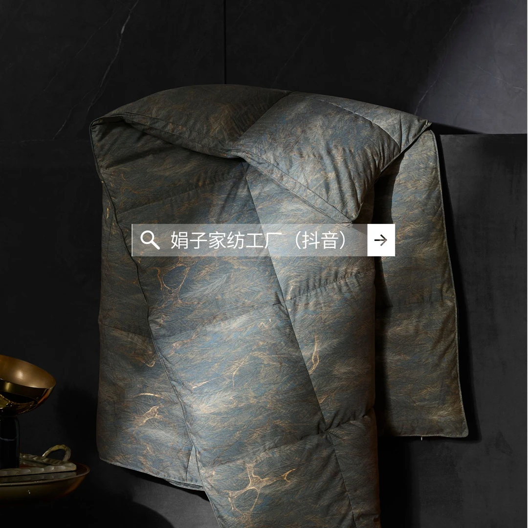 娟子家-限量鎏金95白鹅绒冬被保暖静音春秋高蓬羽绒被芯免洗抗菌