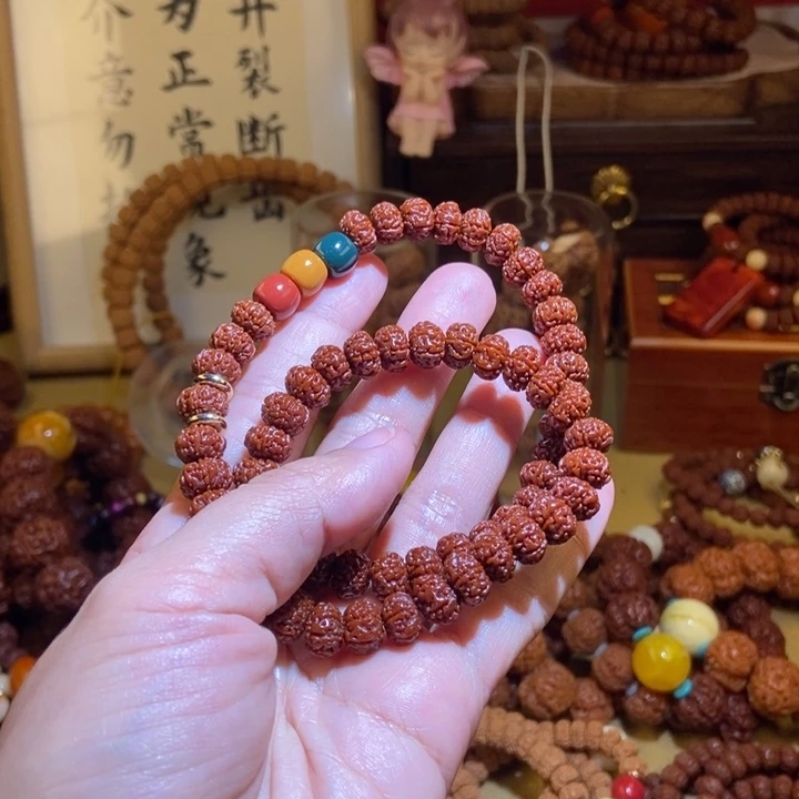 吊坠金刚菩提106玉化双圈红绿