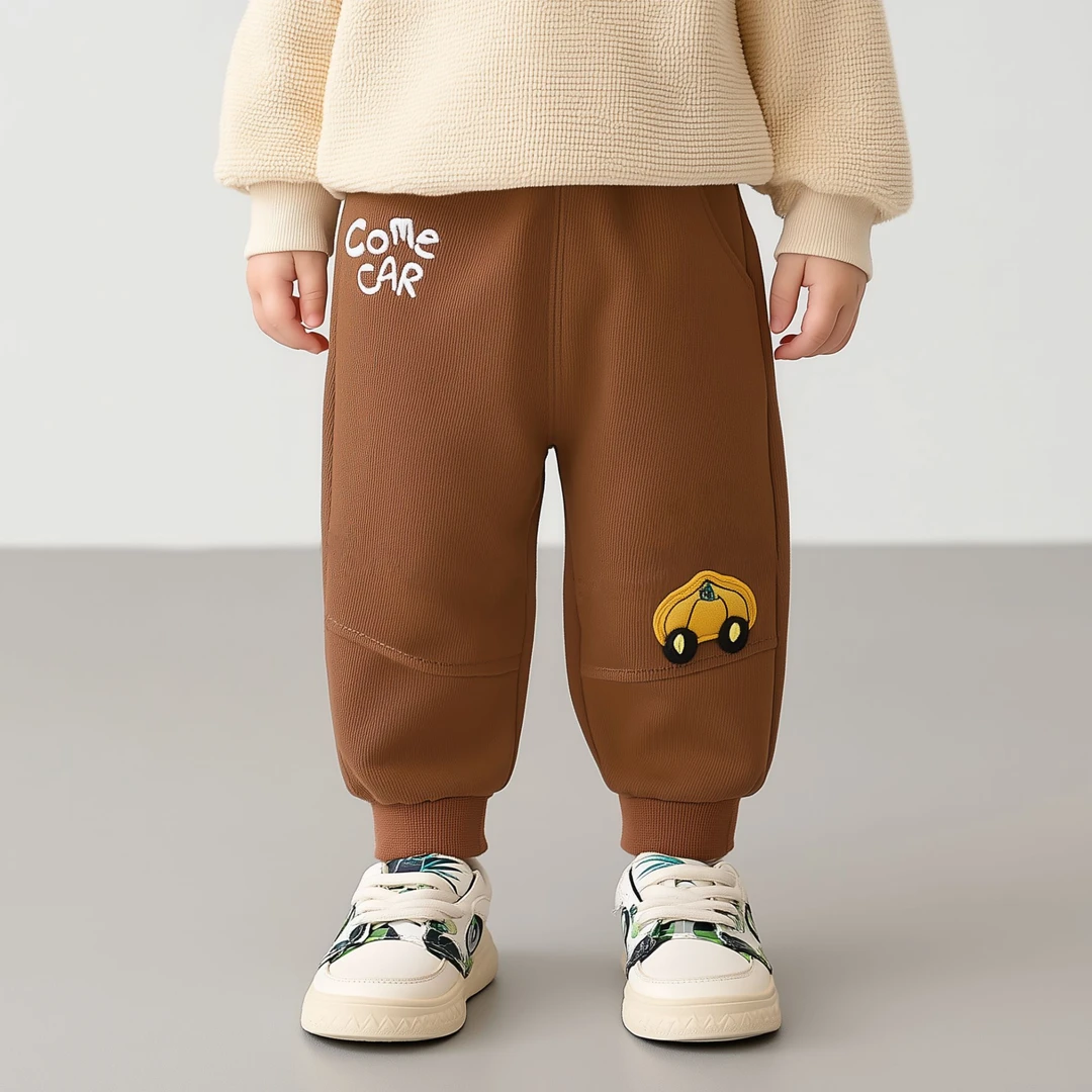 【上新】宝宝秋季华棉复合牛奶丝单裤男女宝时尚百搭卫裤洋气休闲裤