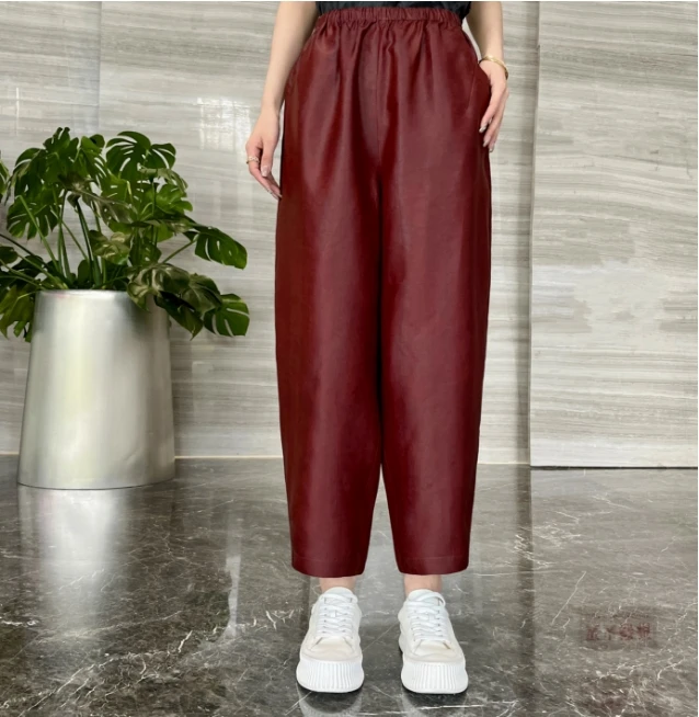 FSSIA落雁｜百搭显瘦红云纱老料龟纹哈伦小脚裤MG3530