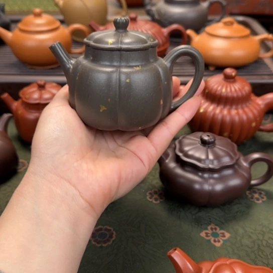 茶壶紫砂繁花洒金