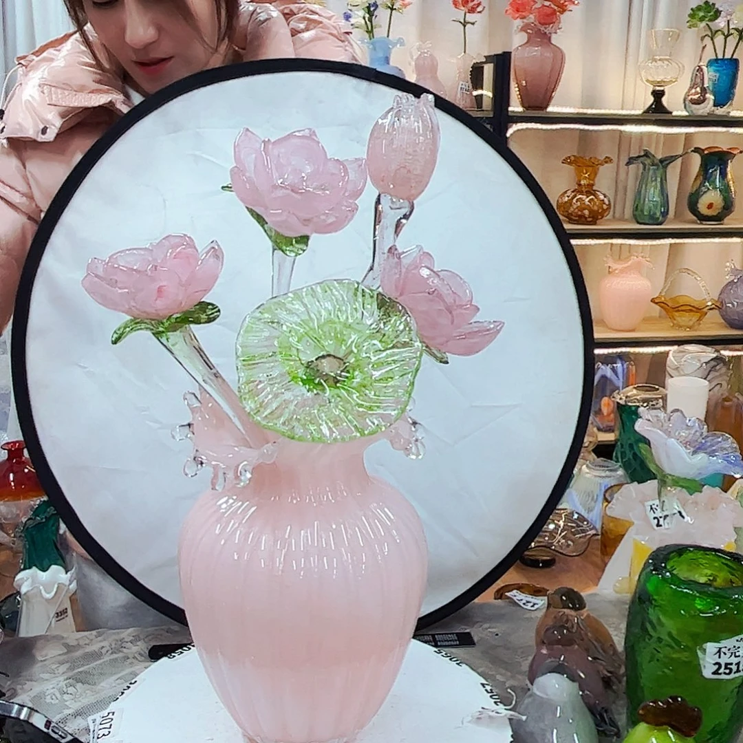 5花1夜光瓶家悦琉璃工艺品