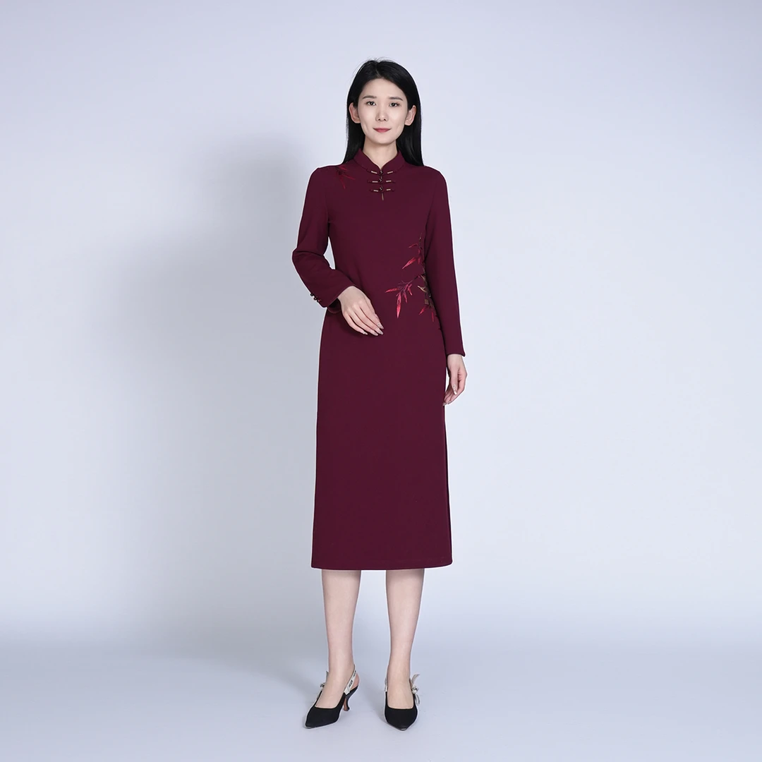 浒城古娘中式新款洋气时尚春季出游服装女绿筠轩连衣裙HASS010092
