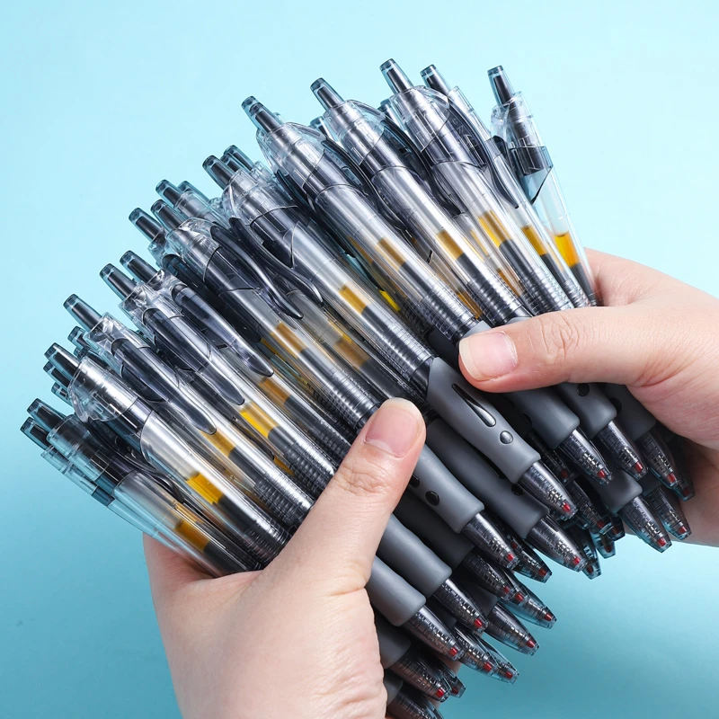 【13支装】按动中性笔0.5mm学习办公三色防滑子弹头文具ins签字水笔