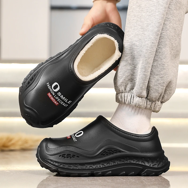 酷路直棉拖鞋男款2025新款情侣居家可外穿防滑防水加绒加厚保暖