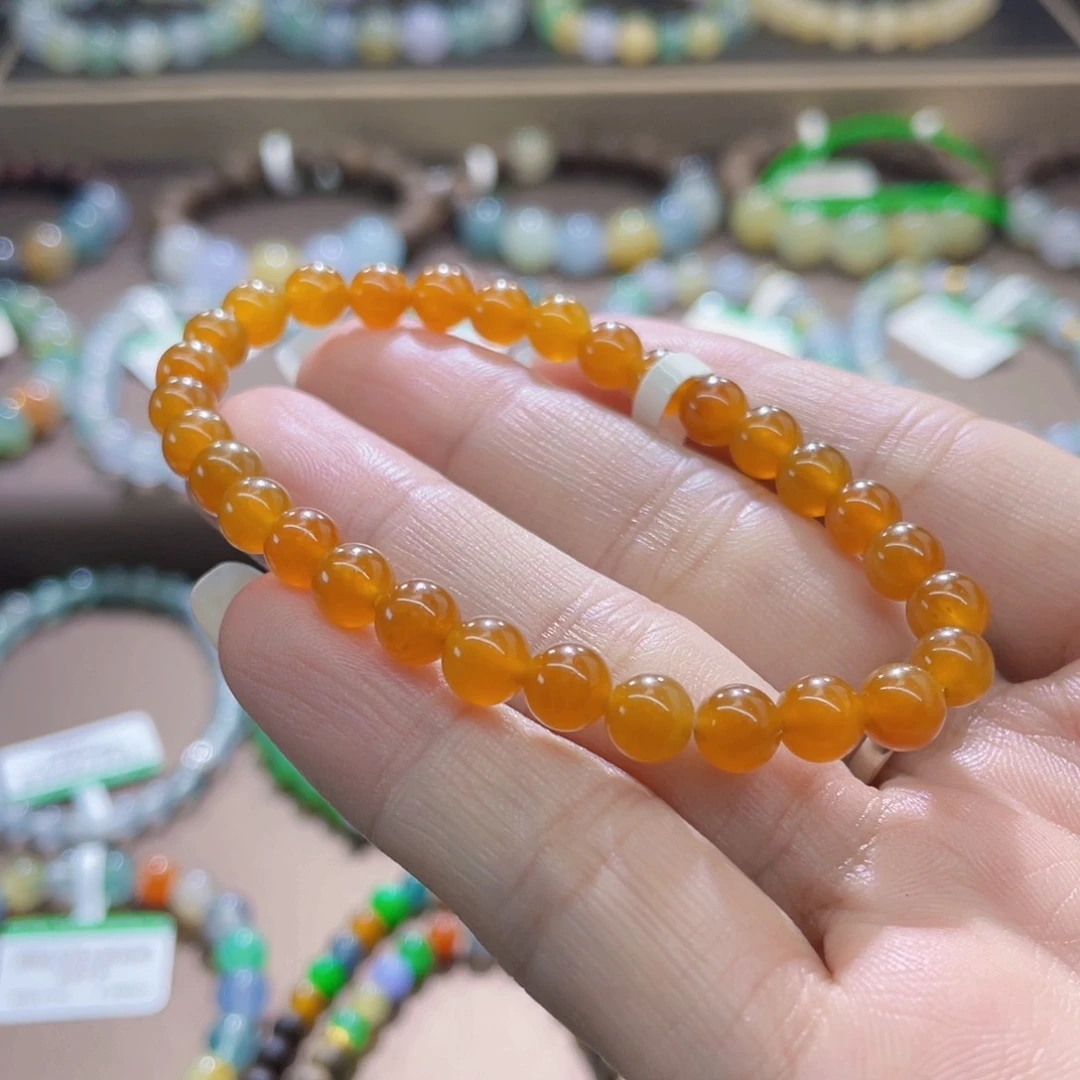 未镶嵌手链翡翠冰西柚红卡6