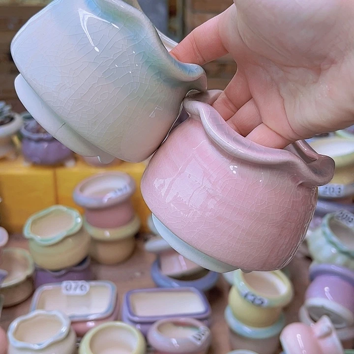 红陶陶瓷花盆当场满12包邮