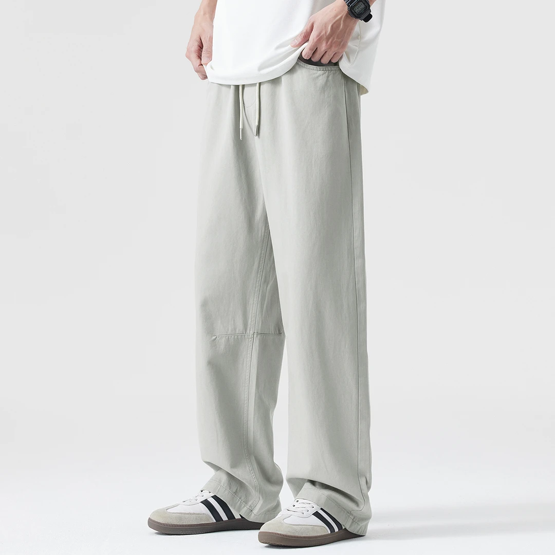 Kuvine Studios夏季薄款极简风莱赛尔长裤子美式休闲裤男宽松直筒
