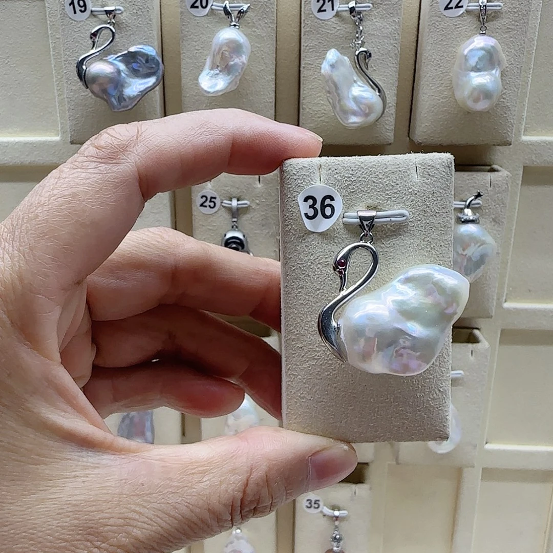 淡水珍珠银S925镶嵌颈饰