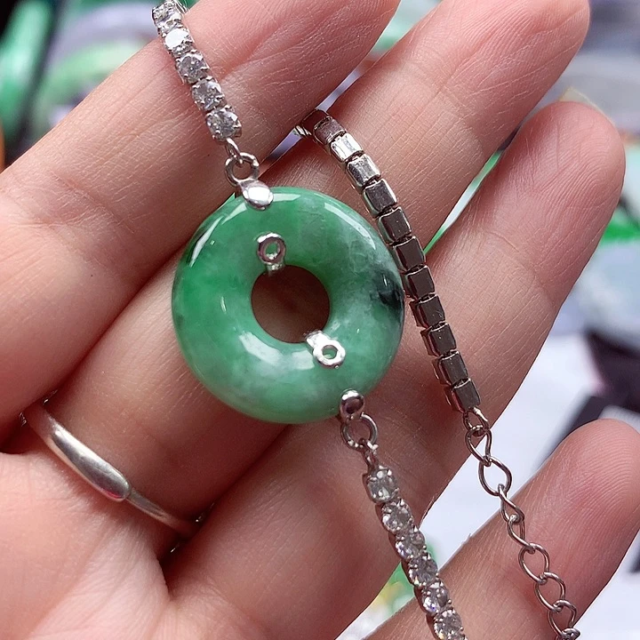 颈饰银S925镶嵌翡翠翡翠