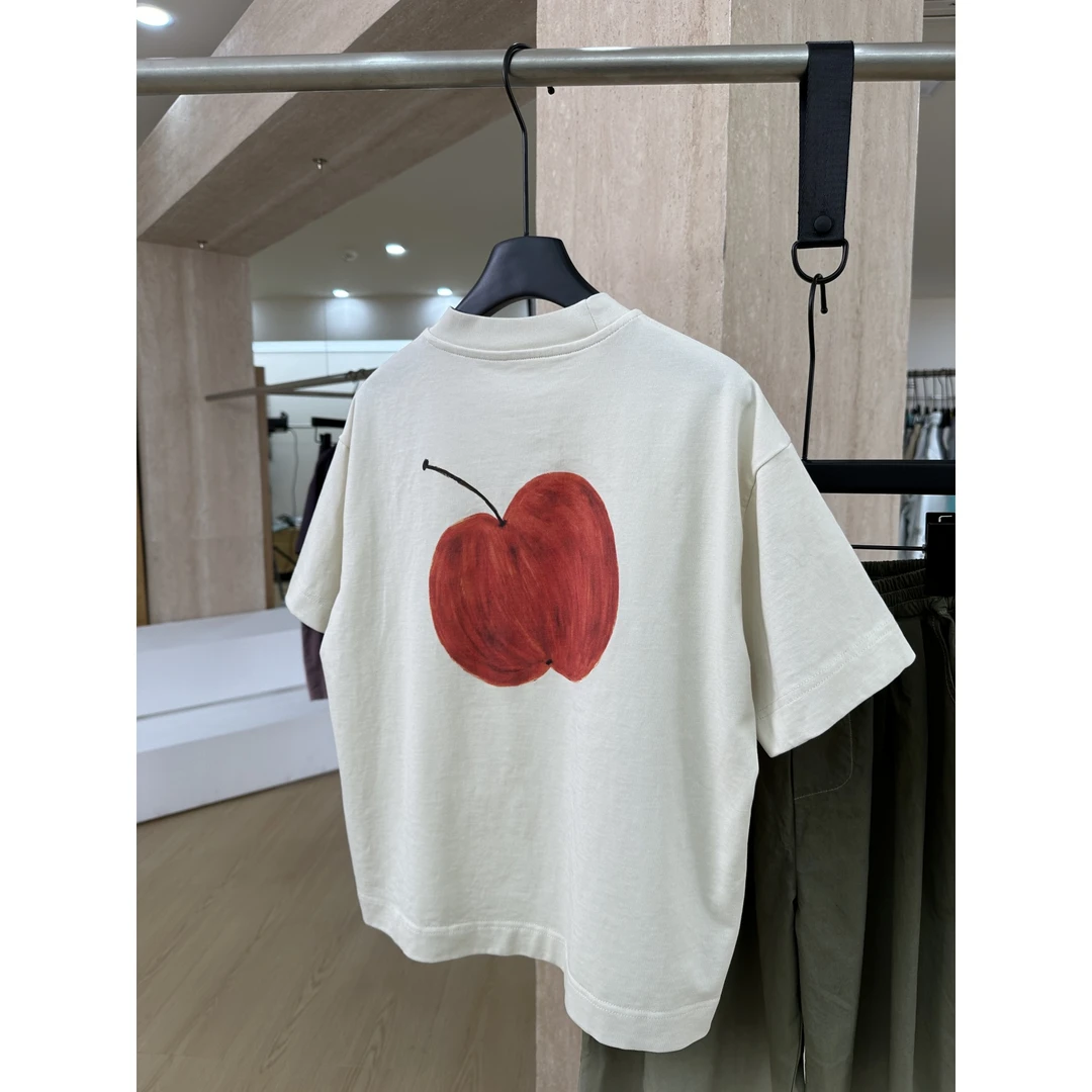 【个人系列】“熊与苹果”重磅简约百搭休闲纯棉T恤MMY92039