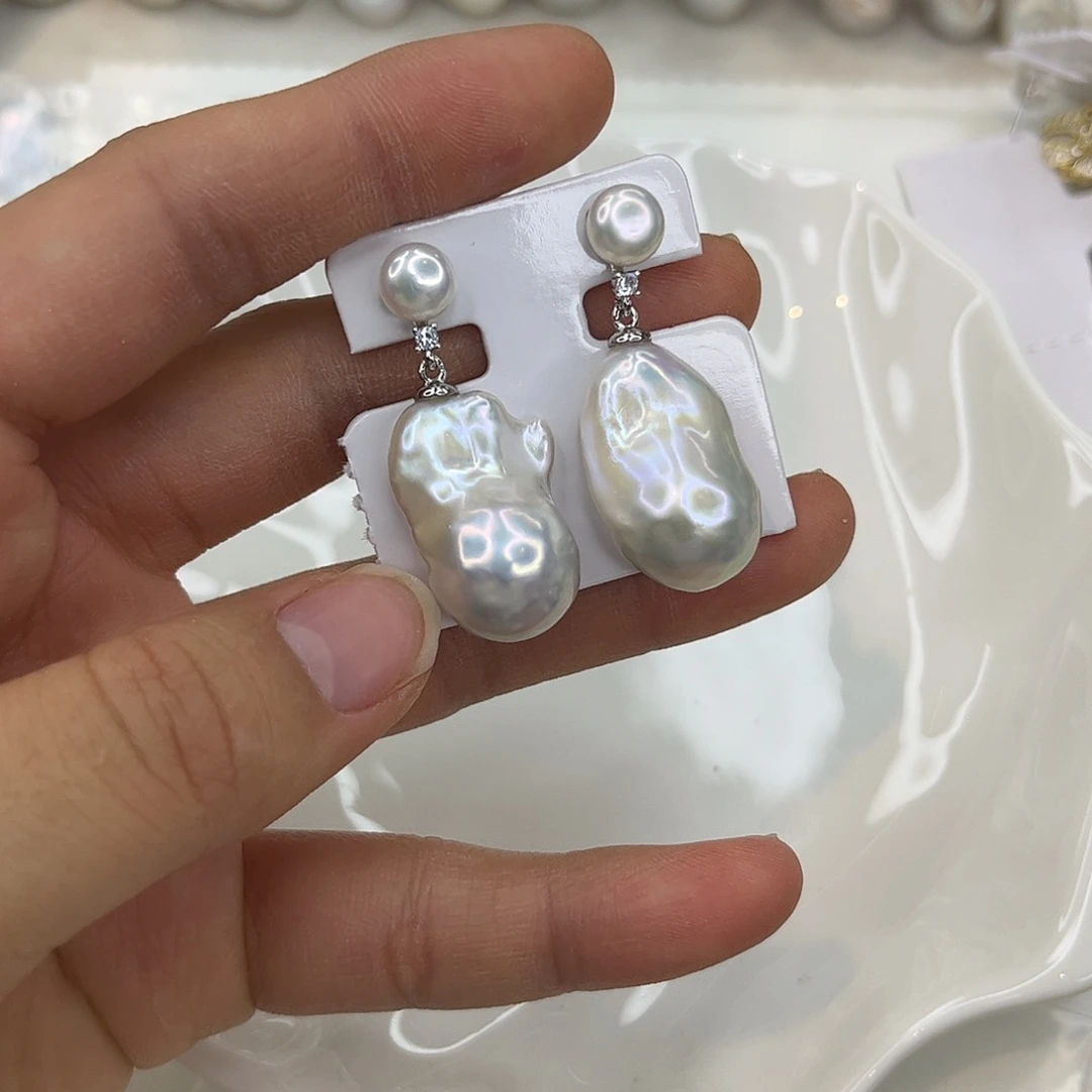 耳饰合金淡水珍珠