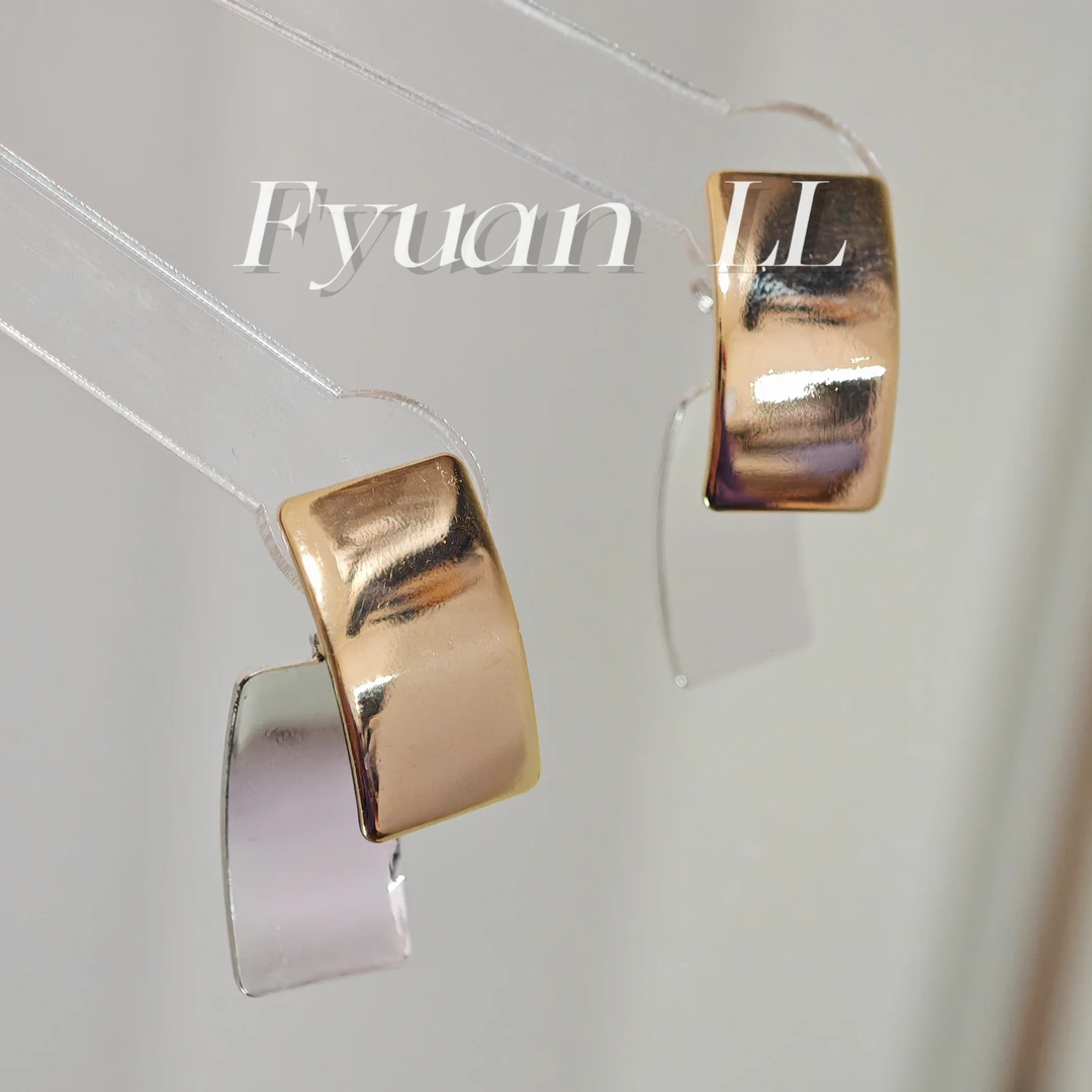 铜合金耳饰 [有耳夹]设计感两戴金属耳环女简约气质耳钉冷淡风