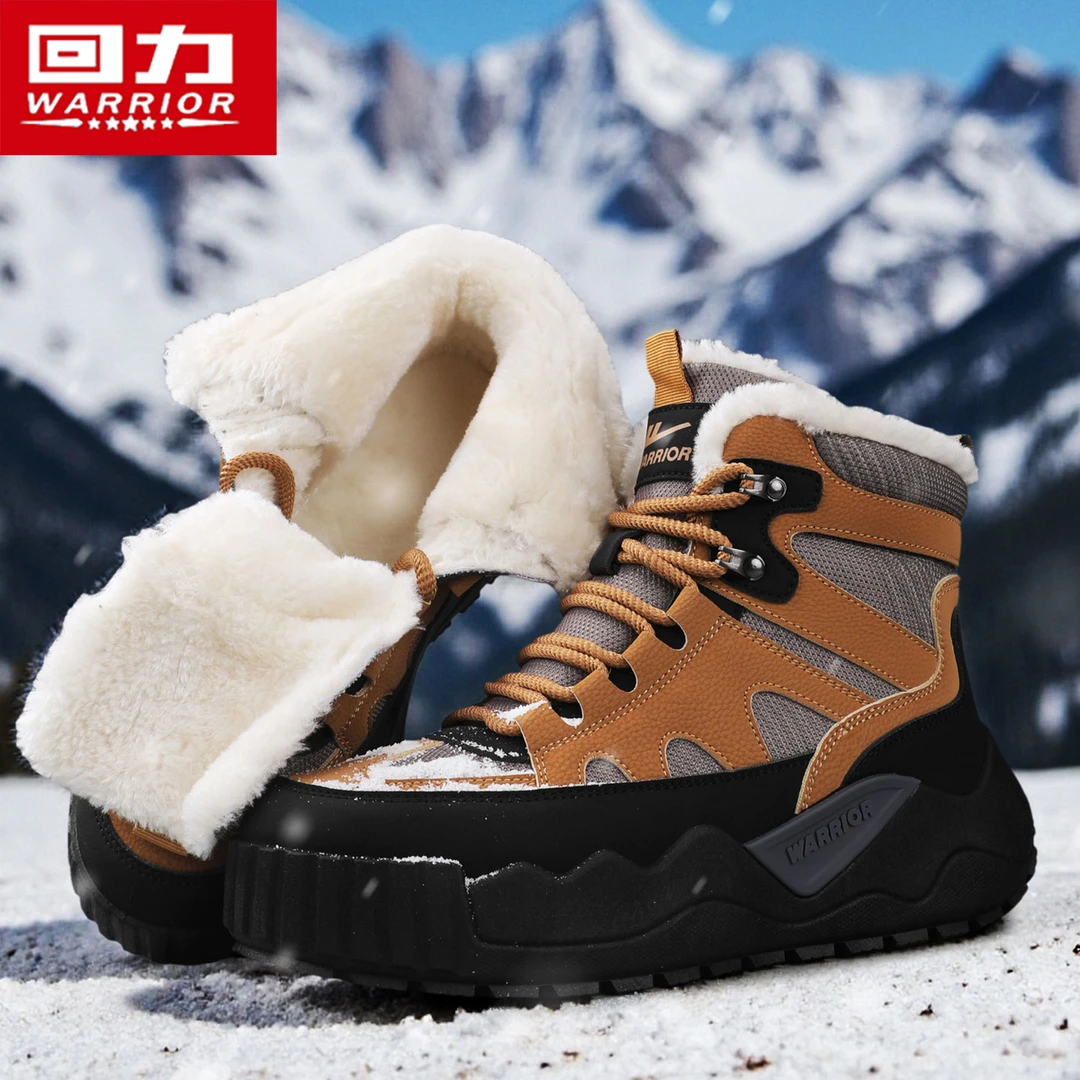 Warrior/回力冬季新款防滑防水雪地靴保暖百搭潮流时尚马丁靴男鞋