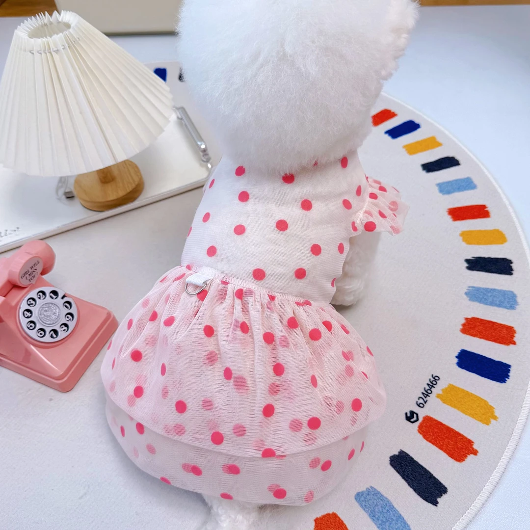 宠物衣服网纱飞袖公主裙狗狗猫咪薄款防晒衣服小中大型犬柯基金毛