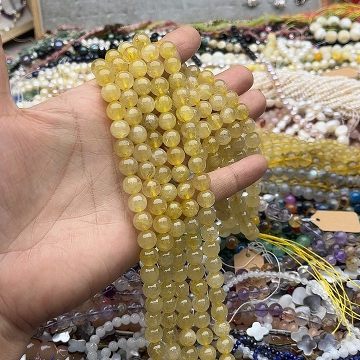 玛瑙/玉髓珠宝半成品未镶嵌一条8mm金发晶