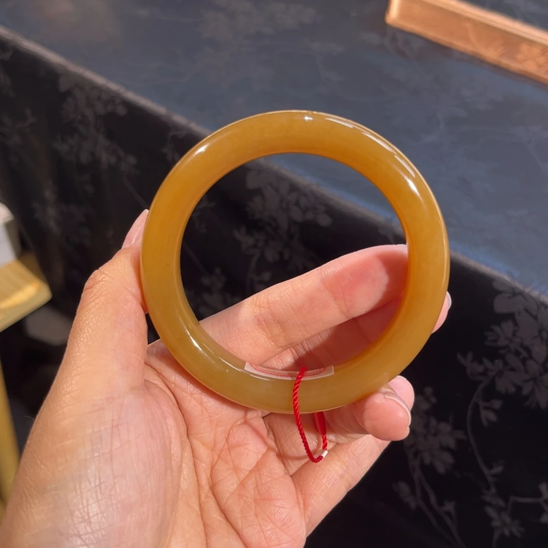 和田玉未镶嵌手镯  「且末金橘蜜糖」