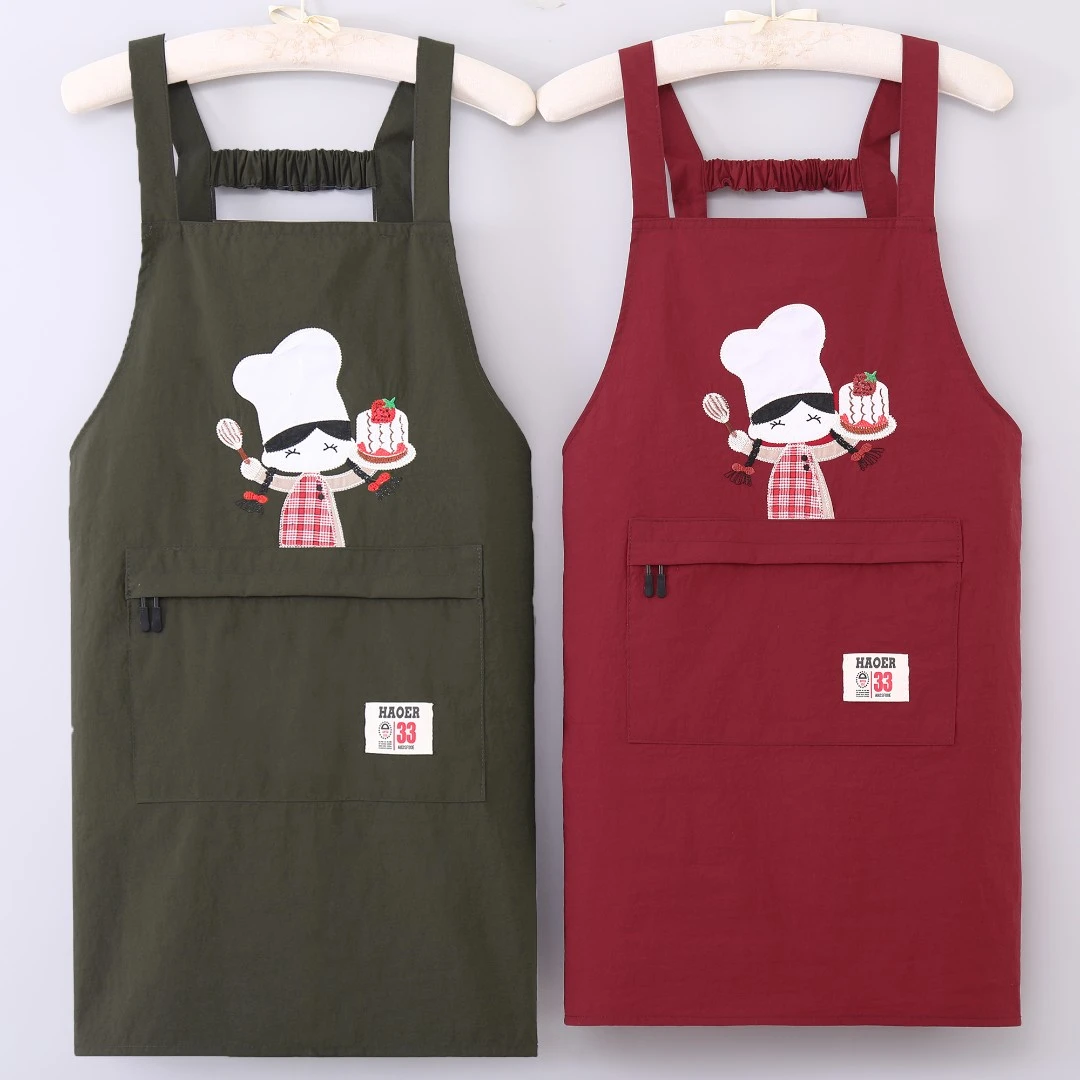 家用厨房短款围裙耐脏防油小个子专用上班工作服餐饮美甲防污透气