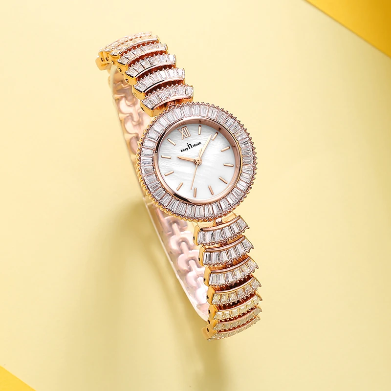 8061新款时尚百搭美人鱼满钻女士石英手表