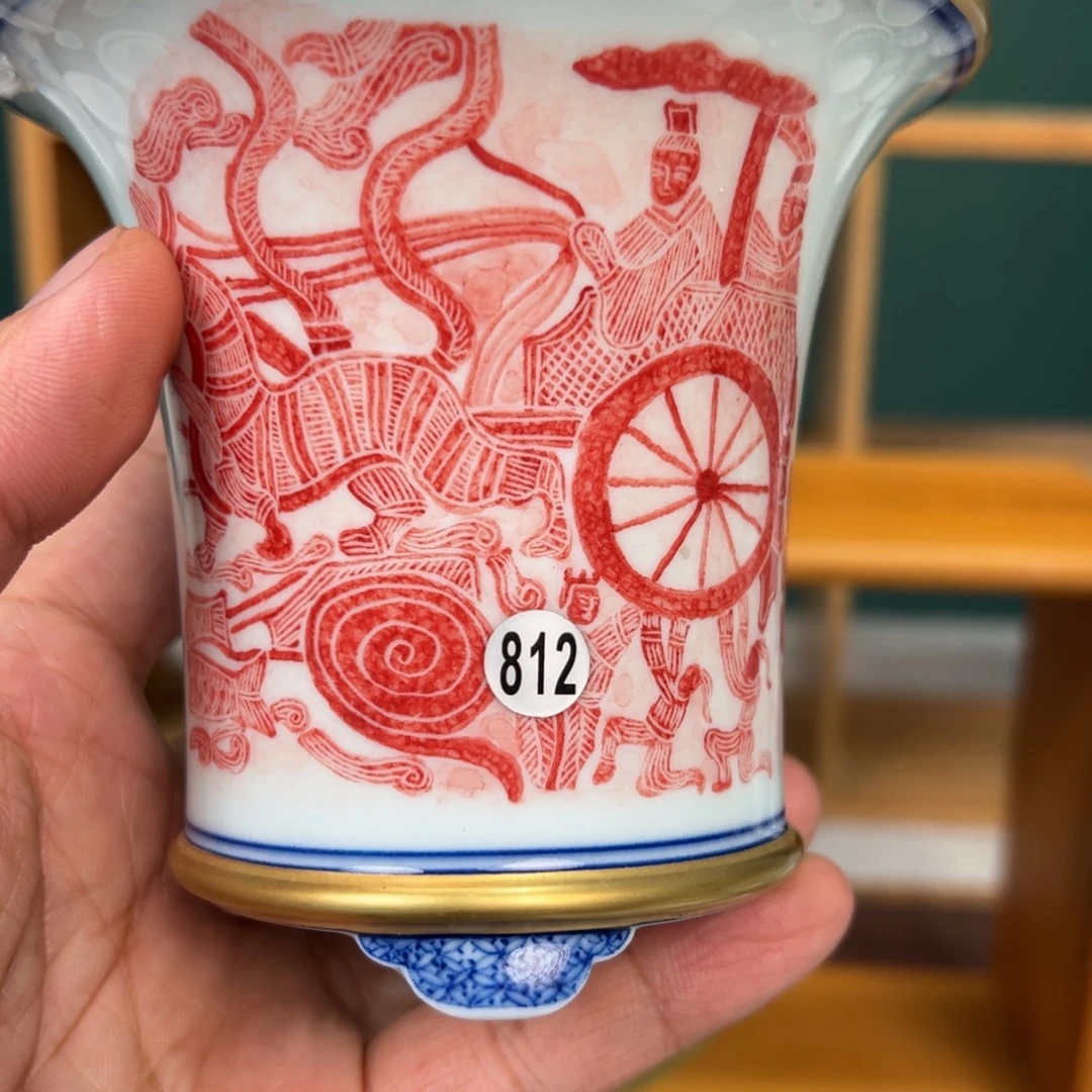 刘***军陶手工手绘拓片系列盆