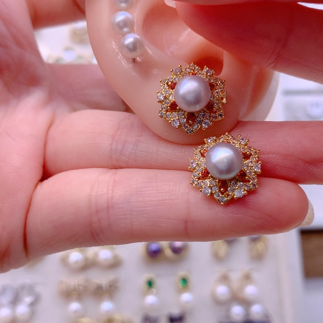 合金耳饰淡水珍珠