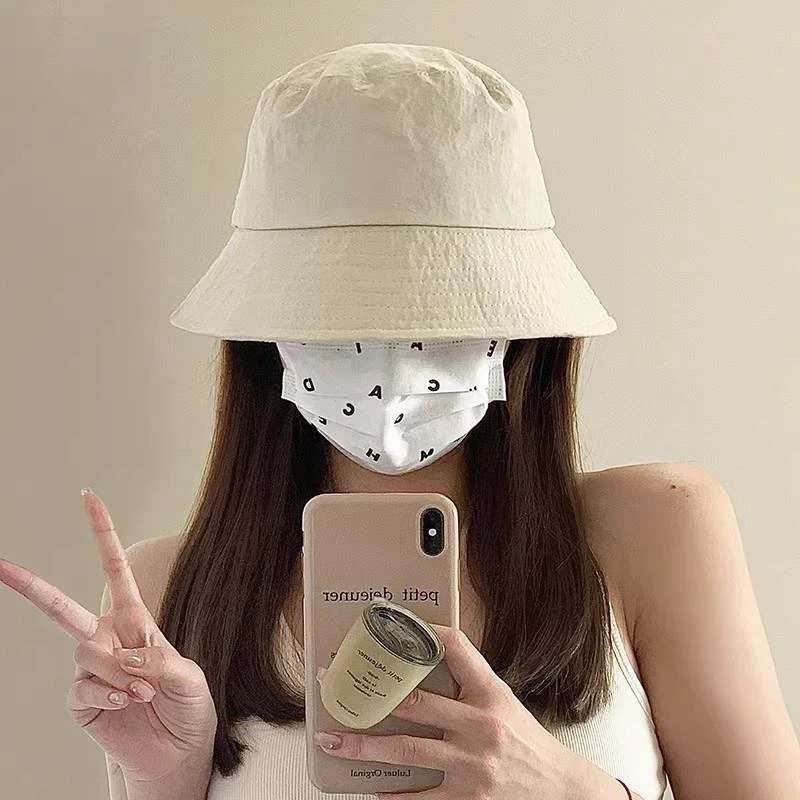 2025新款韩系休闲百搭渔夫帽女夏季防晒太阳帽大头围可收纳遮阳帽