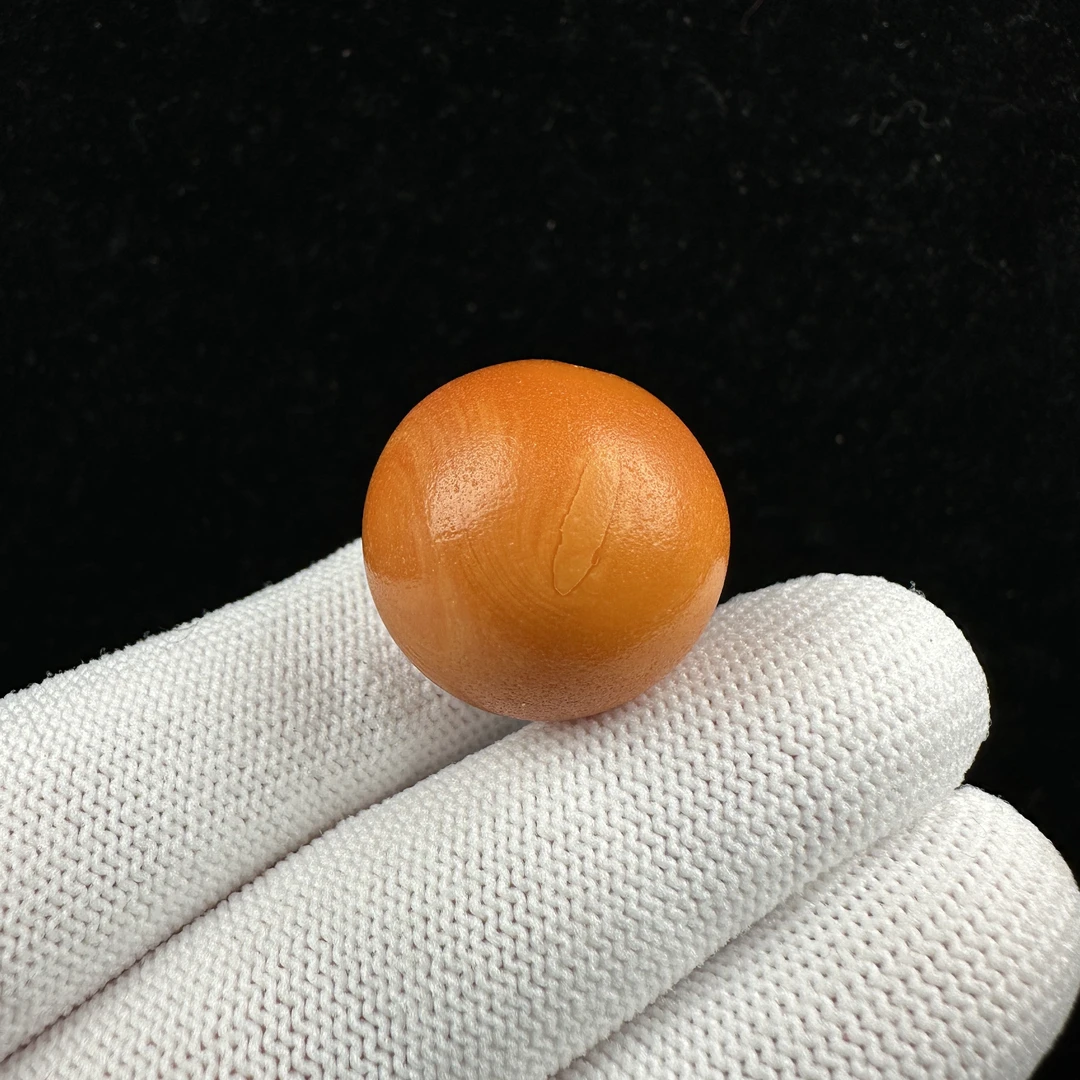 A2195天然原矿俄料蜜蜡 老蜡单珠21.8mm 支持复检 假一罚四