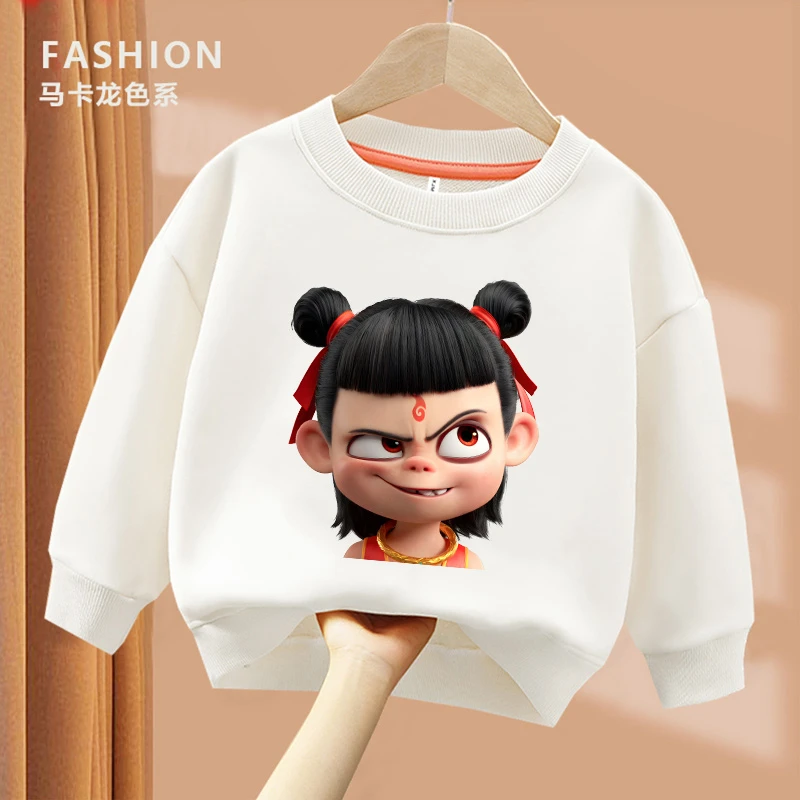傲娇小哪吒 趣味文字卫衣亲子圆领棉长袖男童女童儿童秋季出游ins