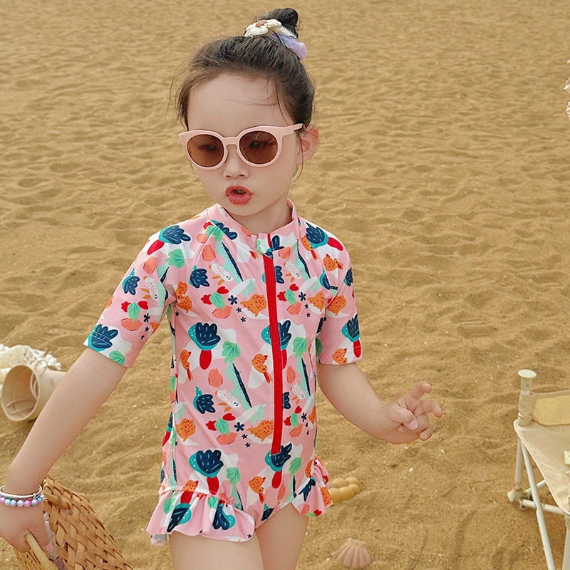 戴维贝啦优选儿童泳衣女童女孩2025新款防晒婴幼儿游泳衣10岁连体